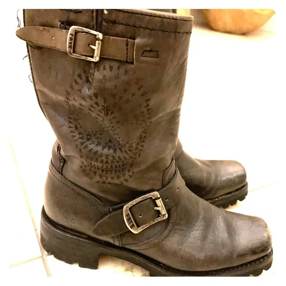 Frye Shoes Frye Skull Logo Boots Poshmark